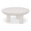 Table basse ronde avec plateau en béton de couleur beige, piédestal d'intérieur / extérieur durable, 35,4 pouces