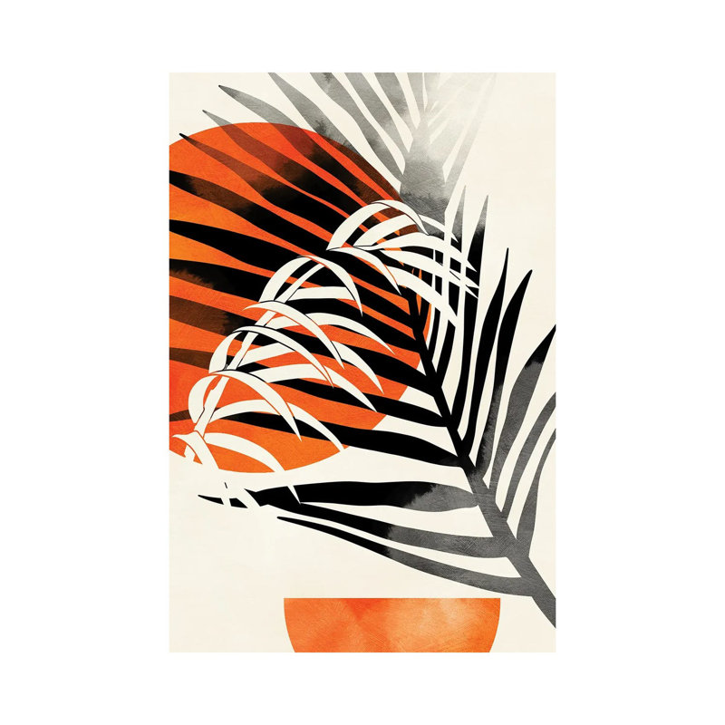 «Palm Leaves» par Ana Rut Bré - impression d'art graphique, Aucun mat, H 60 po x l 40po x P 1,5 po, Toile tendue