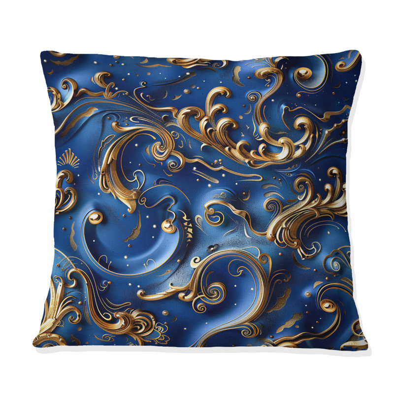 Coussin doré délicat Glam Waves IV - Glam, H 16 po x l 16 po