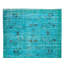 Tapis moderne noué à la main 5,2 x 8,6 pi. Tapis turc en laine sur-teint en bleu sarcelle