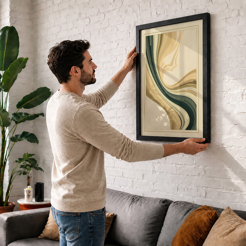 Flowing Abstractions Minimalist - Print, A4 - 29.7 x 21.0 cm, White