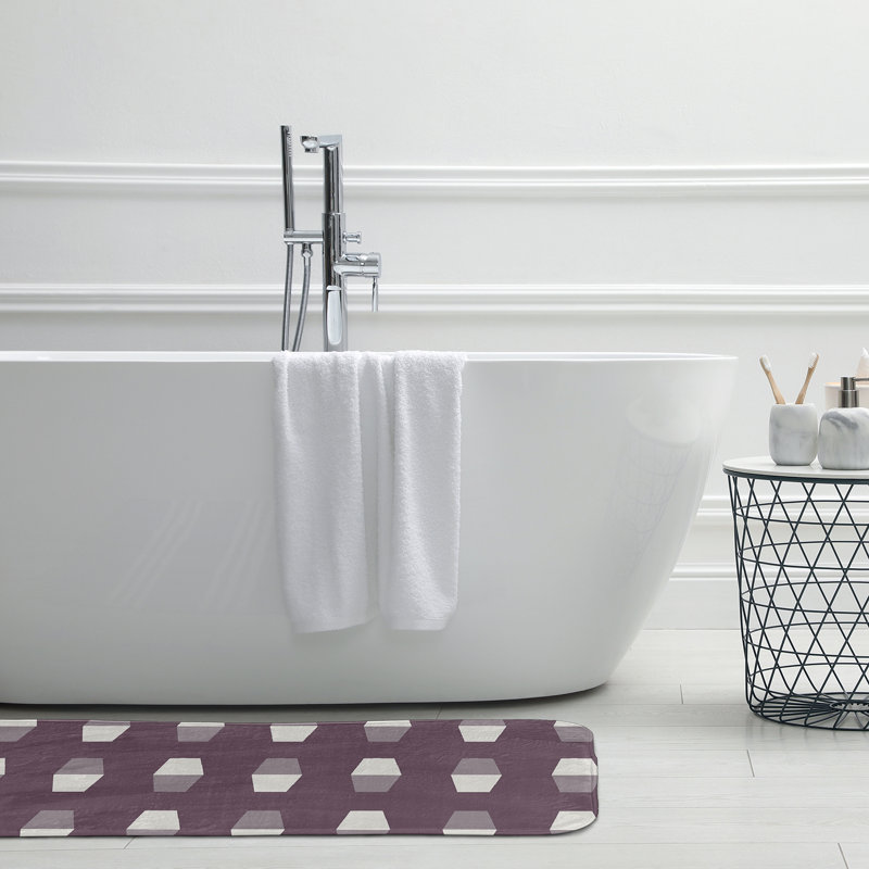 Tapis de bain quilles, L 17 po x L 24 po, Mauve