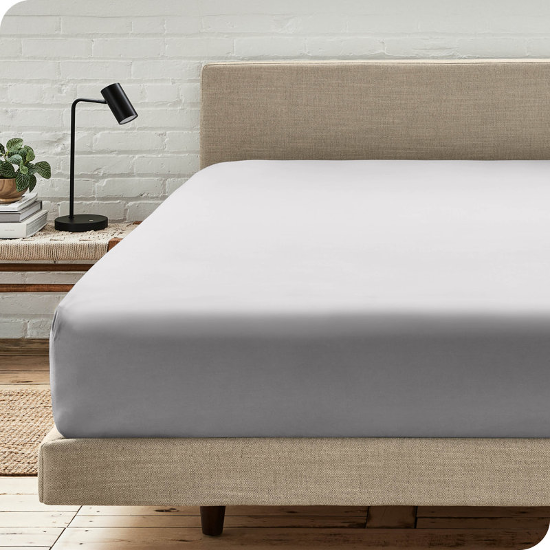 Drap-housse à poches profondes en microfibre ultra-douce, Drap-housse de taille très grand, Gris clair