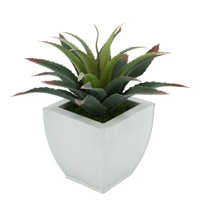 13'' Faux Succulent Plant in Metal Pot