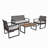 4-Piece Patio Furniture Set Outdoor Balcony Porch Garden Backyard Lawn Furniture Acacia Wood Table Top, Morden-1926728422-1918138149