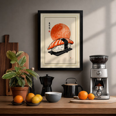Sushi Under Sun Japandi - Framed Print