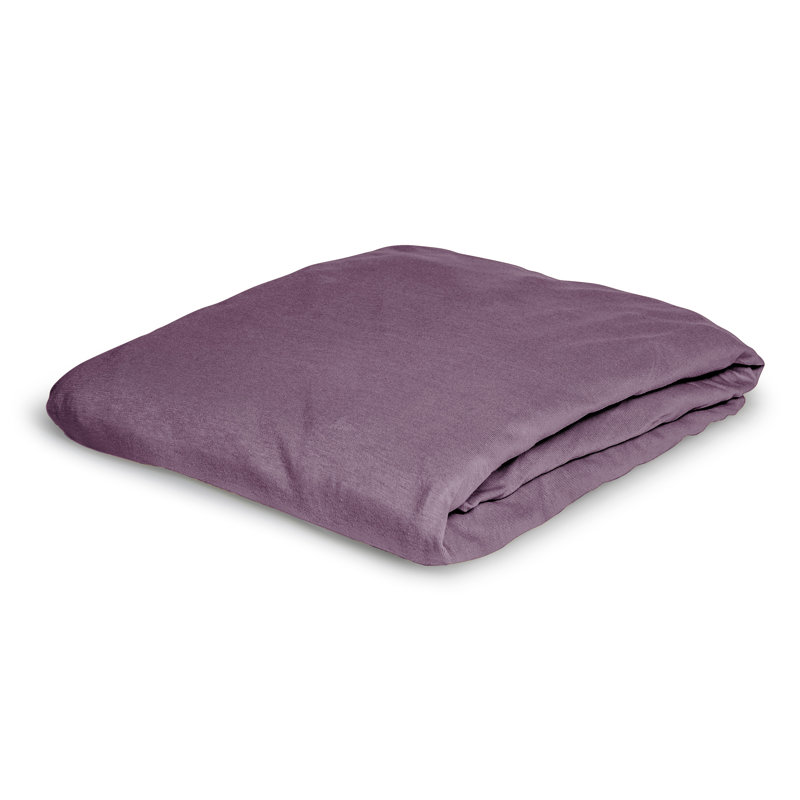 Kilyan Cotton Blend Jersey Knit Fitted Sheet, European Double (140 x 200cm), Purple