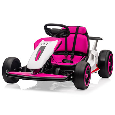 200W Dual Motor Kids Electric Drift Go Kart, 7AH Battery Powered Ride On Vehicle with 360° Drift Function, Max 8.1MPH, 5-Point Safety Belt, 110LBS Load Capacity