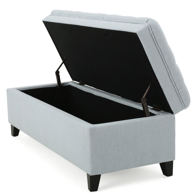 Blue Fabric With Storage Compartment - 50 In.D X 20.5 In.W 18.3 In.H Functional And Elegant Comfortable Seating, Light Blue