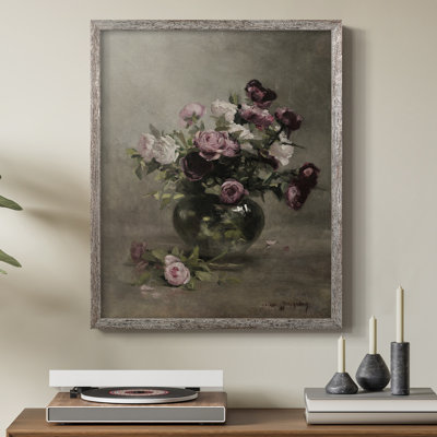 Impression florale vintage encadrée CXII - bois massif