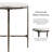 Aureum 22"W Round Genuine Marble End Table with Hammered Metal X-Brace