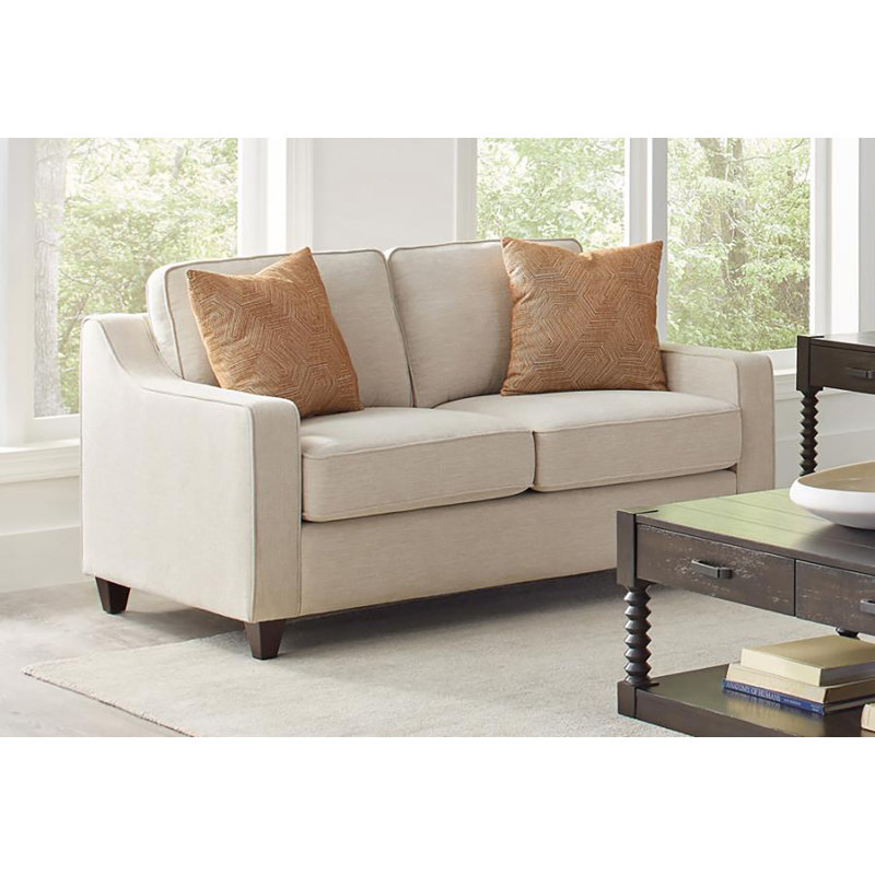 Canapé en chenille à accoudoirs carrés avec coussins réversibles, H 36,25 po x l 63,25 po x P 36,25 po 