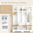 Farmhouse 59"W Wide Hall Tree With 8 Hooks-752191859