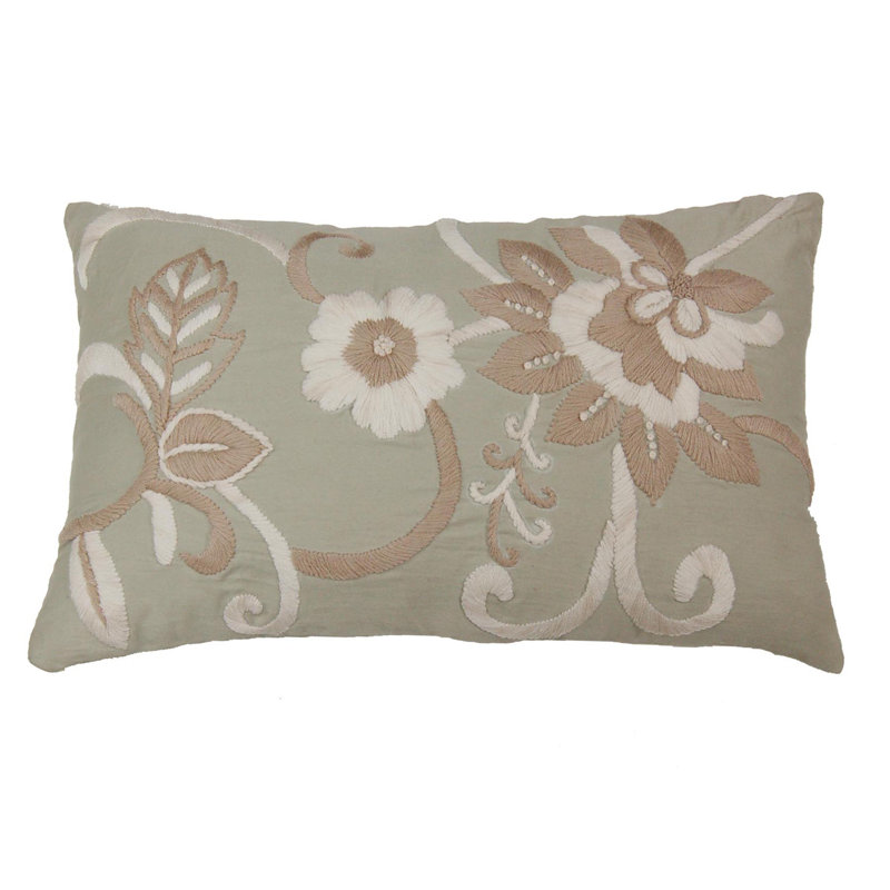 Housse de coussin et insert en duvet floral, Rectangle H 14 po x l 20 po 