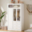 Armoire-penderie avec DEL, 3 tiroirs, espace de suspension et armoire de rangement