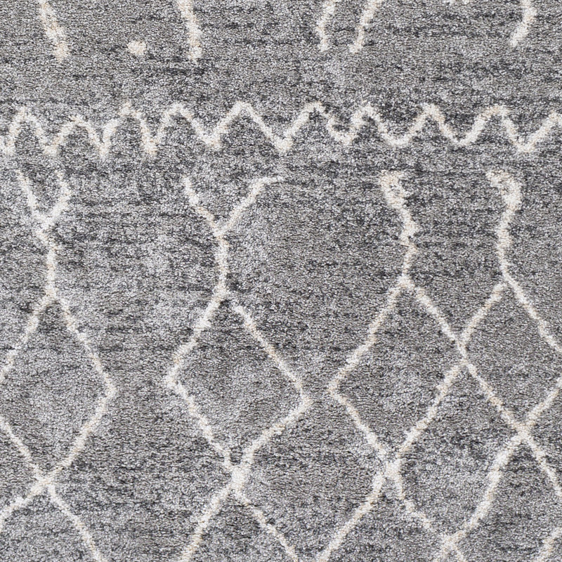 Tapis gris/zone blanche sud-ouest Arlo, Rectangle 5 pi 3 po x 7 pi 3 po