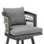 Tabouret de bar pivotant d'extérieur en aluminium Rinehart avec corde gris clair et coussins Earl Grey - ensemble de 4-603454788