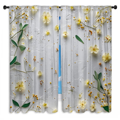 Rideaux de fenêtre à motif floral obscurcissant et obscurcissant - 2 panneaux