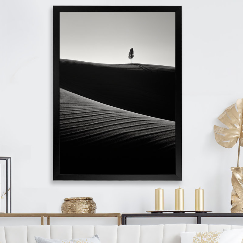 Dessert sérénité sur toile, H 32 po x l 24 po x P 1 po, Cadre simple noir