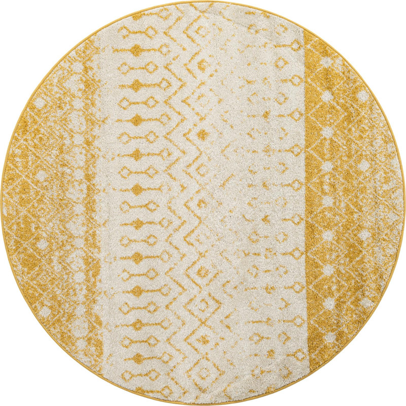 Abstract Indoor Rug, Round 6'