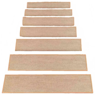 Tapis d'escalier pour marches en bois d'intérieur, beige