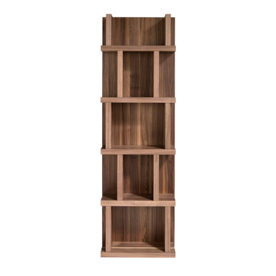 60 cm H x 28 cm W Solid Wood Etagere Bookcase