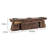 Emery Antique Carved 3-Pillar Candle Holder, Metal, Brown Old Wood 20 Inch