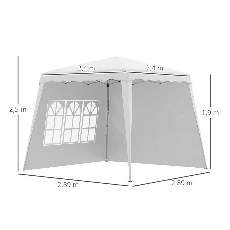 Avram Pop Up Canopy With Inclined Legs, White