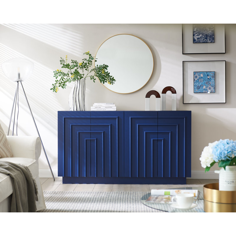 Élégance Vintique: coffre d'appoint multifonctionnel, Bleu