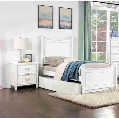 1Pc Nightstand Only Dovetail Drawers Solid Wood Bedside Table Chrome Hanging Pulls