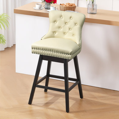 Solid wood swivel stool