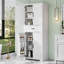 Rangement pour salle de bain - Tablette ajustable, blanc, basculant, armoire à glissières blanche avec grand panneau, tiroir