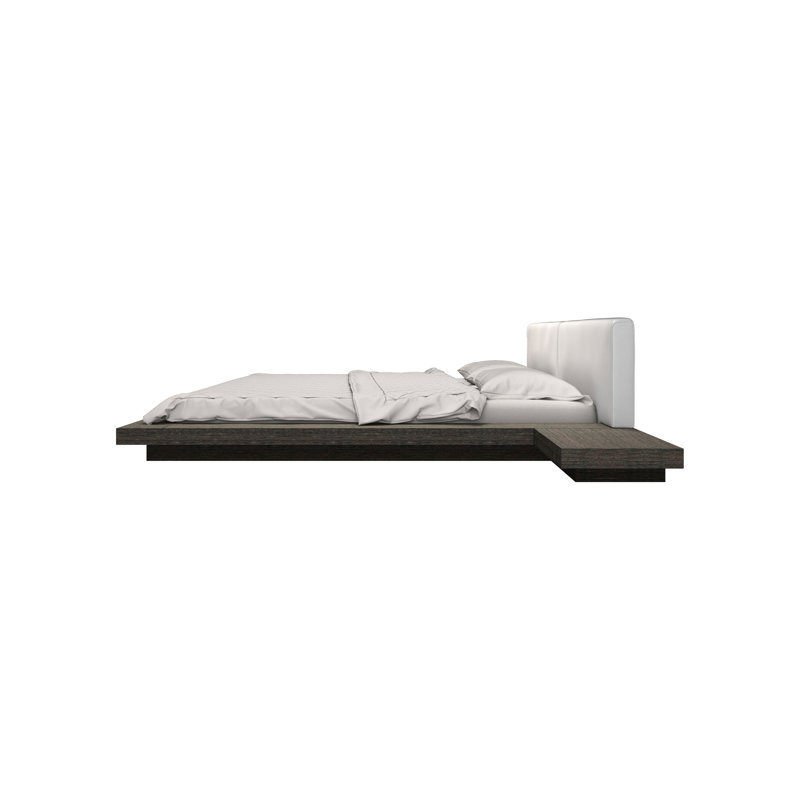 Upholstered Bed, King, Wenge/Pearl Gray Fabric
