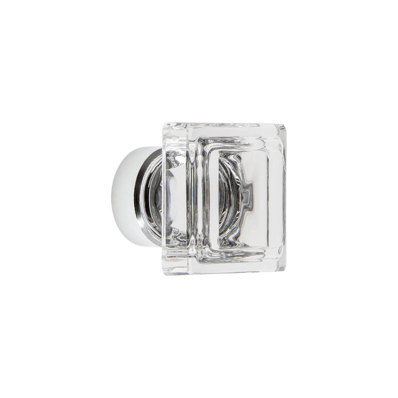 Carré Square Cabinet Knob, Bright Chrome