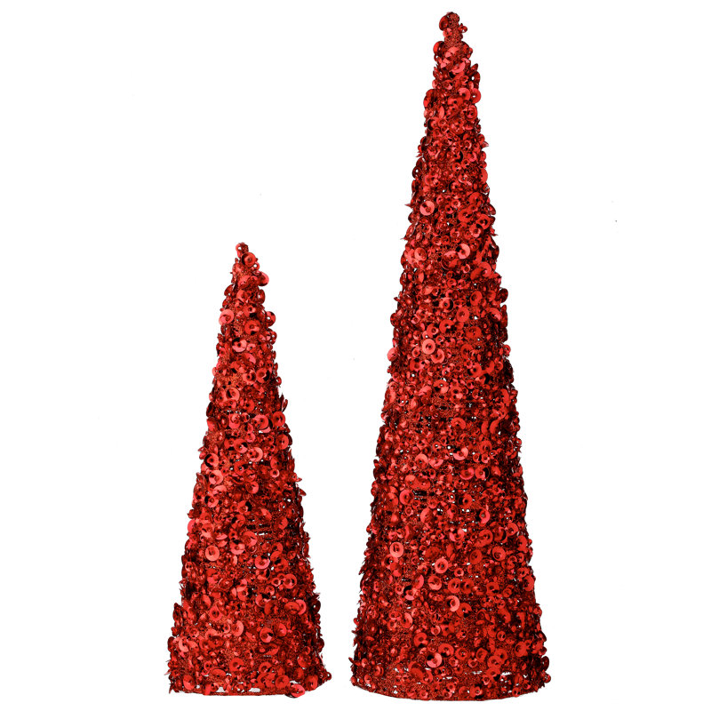 Ensemble de 2 paillettes 12/18 "Glamour, Rouge