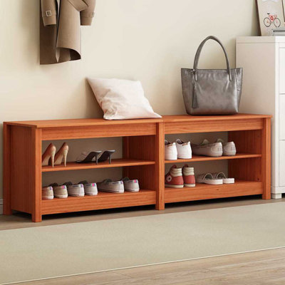 12 Pair Solid Wood Shoe Storage Bench