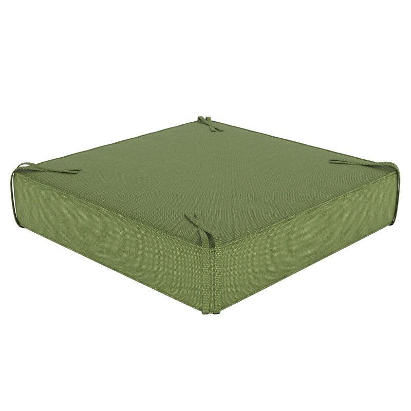 Sunbrella® Outdoor Ottoman Cushion, Spectrum Cilantro Sunbrella® Plainweave