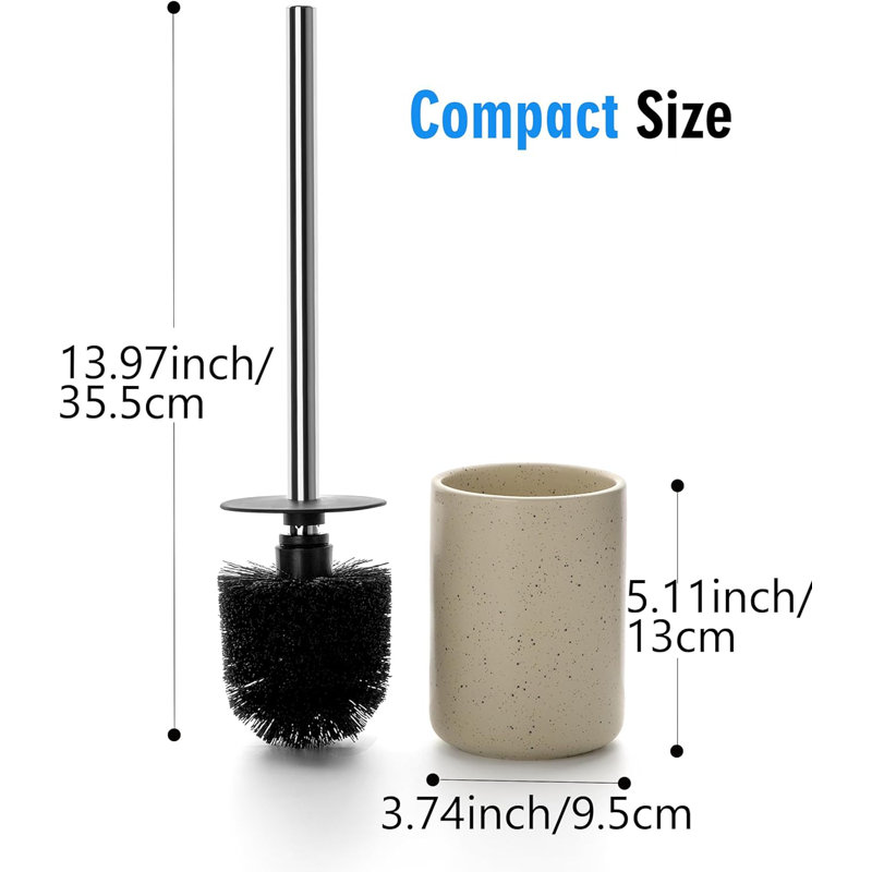 Toilet Brush And Holder Set Freestanding Deep-Cleaning Toilet Bowl Cleaner Brush, Stainless Steel Handle, Sturdy For Storage, Easy To Clean, Non-Scratching, Rust-Proof 2 Pack