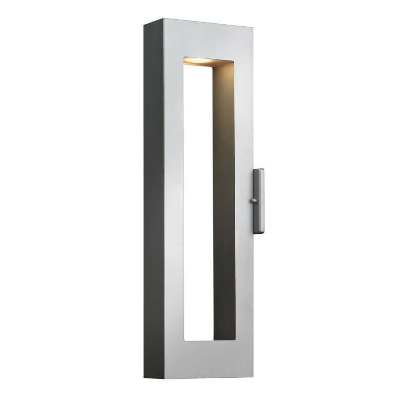 Atlantis 2 Light Outdoor Sconce, 24" H x 3" W, Satin Black, LED