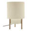 Lampe de table 10 po à abat-jour en tissu plissé beige à 2 niveaux avec base en bois d'hévéa et support de lampe E12-121186717