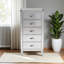 Armoire de rangement décorative à 5 tiroirs Gear au fini métal argenté, H 36,23 po x l 17,32 po x P 13,39 po