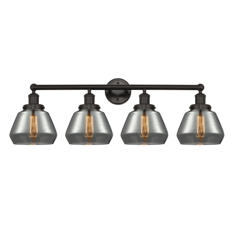 Éclairage de salle de bain 4 lumières à intensité variable Rivka, Plaqué couleur fumée, Bronze huilé