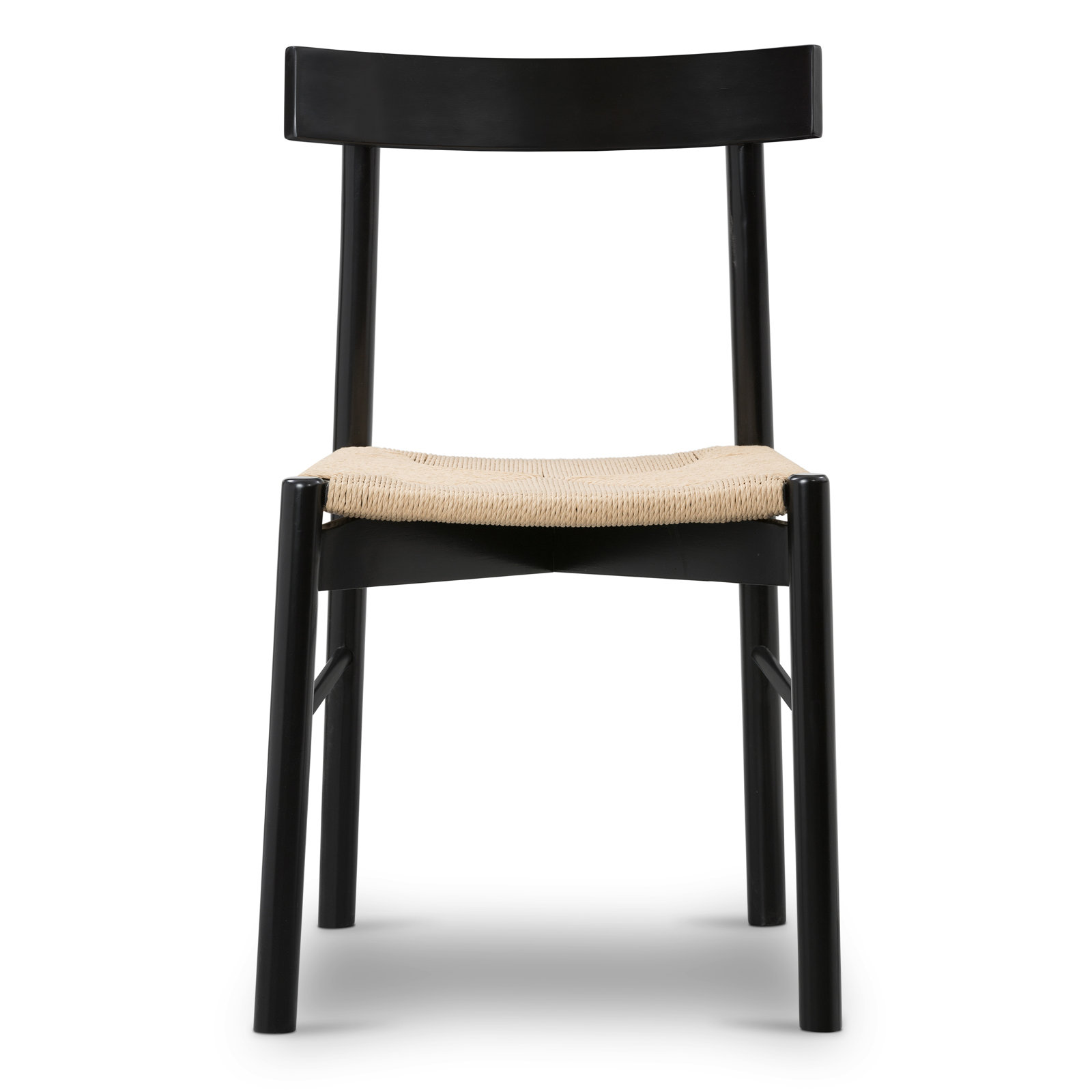 Hamm Solid Oak Dining Chair with Handwoven Rope Seat, Beige