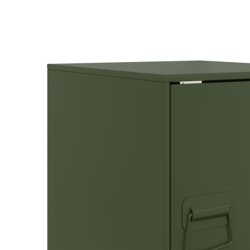 66 34.5cm W Steel Bedside Table, Olive Green, Set of 2