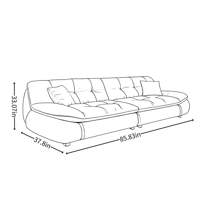 Canapé de salon haut de gamme Novel, H 33,07 po x l 85,83 po x P 37,8 po, 2