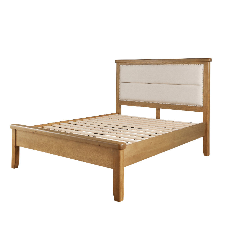 Gwenaelle Solid Wood Oak Veneer Bed Frame, King (170 x 206 cm)