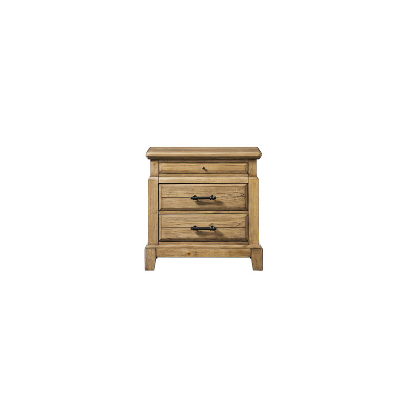 Table de chevet 2 tiroirs avec plateau en finition - placage, attrait rustique, tiroirs spacieux, plateau escamotable dissimulé, charme, bords arrondis, détails de moulure, bois massif +, hauteur 28, largeur 17, profondeur, 62,5 lb