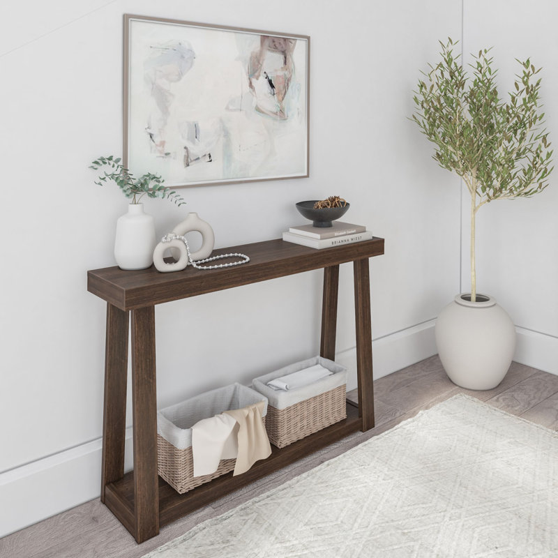 Console Beckett, H 32 po x l 46,25 po x P 12 po, Noyer brun