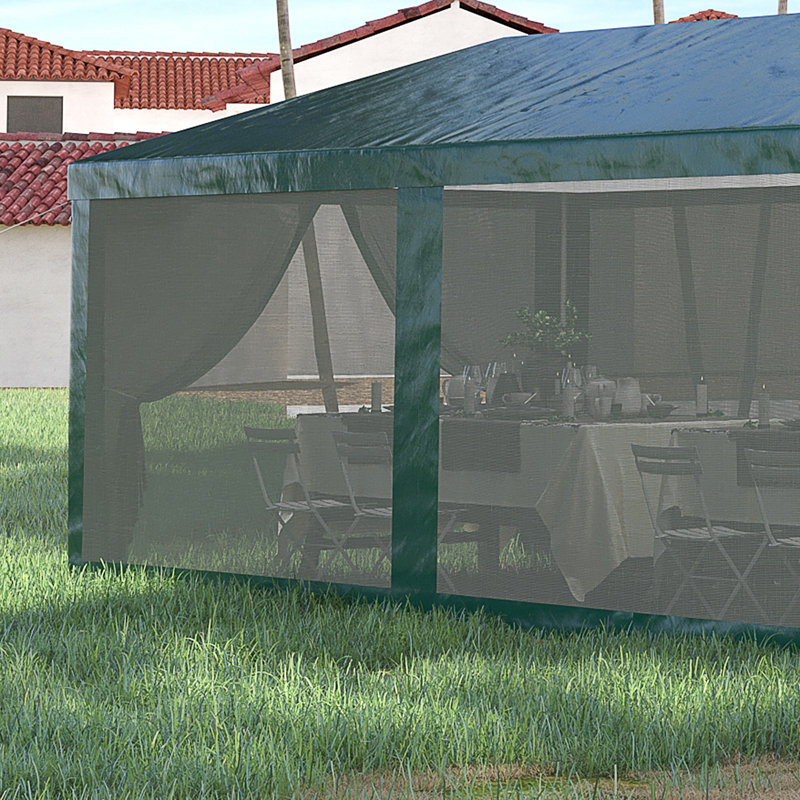 Auvent de tente de fête 10 pi x 28 pi Outsunny, Vert