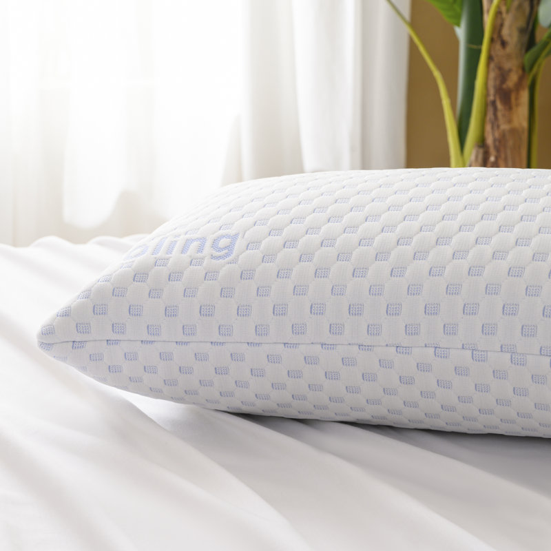 Wiltsie 1pc Cooling Memory Foam Plush Support Pillow, King Pillow: 19" x 36"